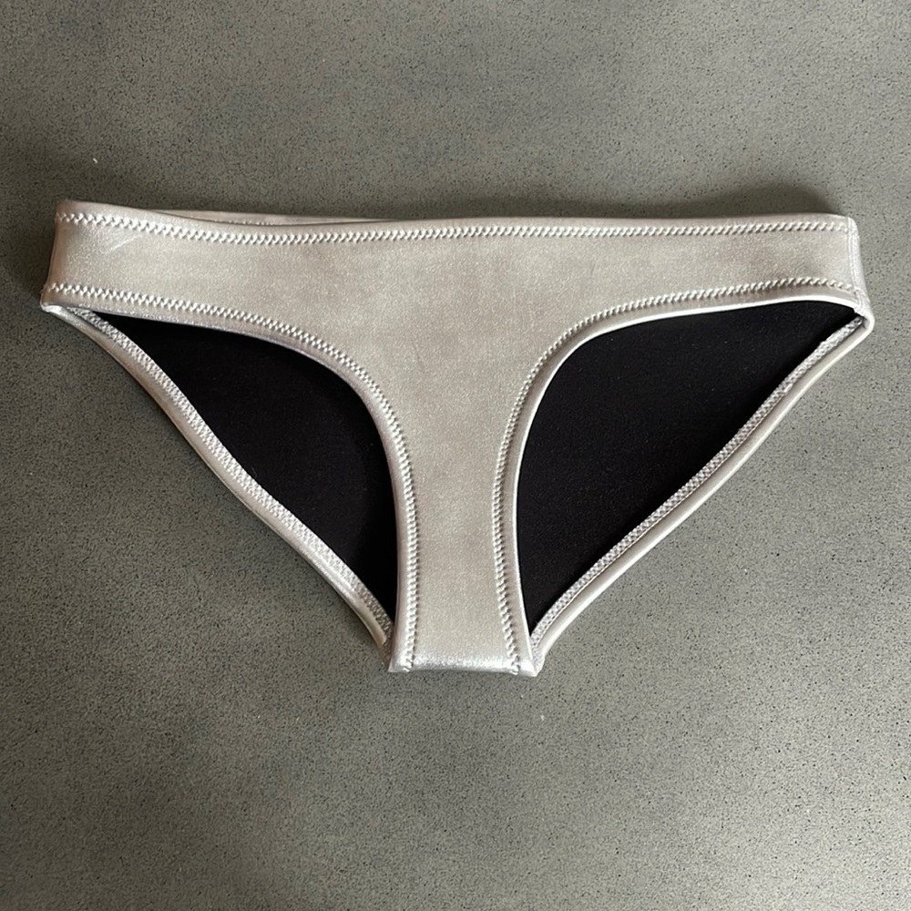 TRIANGL Neoprene Silver Metallic Bikini Bottom